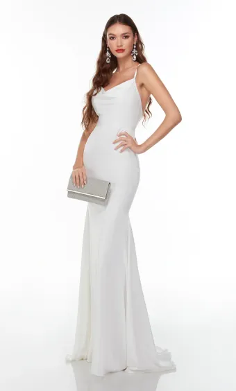Alyce Paris 7051  Elegant Cowl Neck Mermaid Gown with Straps #3 frontface vertical thumbnail
