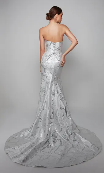 Alyce Paris 7055  Mermaid Wedding Dress Sweetheart Neckline #25 backface vertical thumbnail