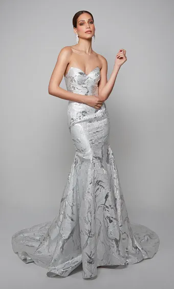 Alyce Paris 7055  Mermaid Wedding Dress Sweetheart Neckline #6 frontface vertical thumbnail