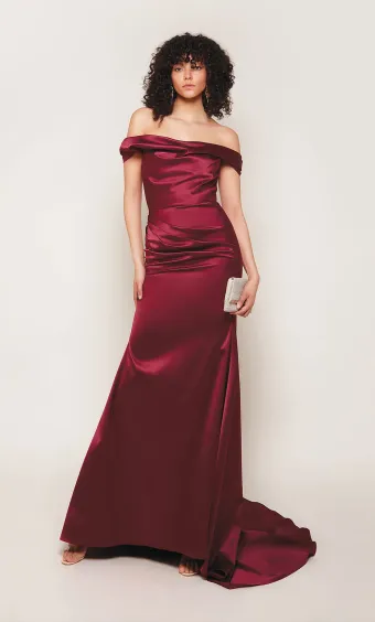 Alyce Paris 7064  Trumpet Off-shoulder Bridal Gown with Train #1 frontface vertical thumbnail