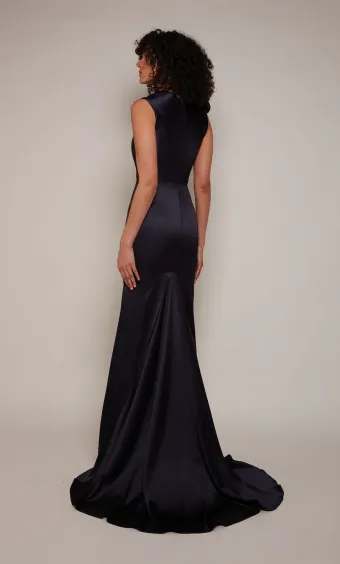 Alyce Paris 7067  High Neck Trumpet Wedding Dress with Bow Detail #10 backface vertical thumbnail