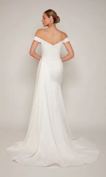 Alyce Paris 7098  Sweetheart Off-shoulder Fit-and-Flare Wedding Dress #7 backface vertical thumbnail