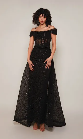 Alyce Paris 7101  Sequined Off-Shoulder Wedding Dress with Train #1 frontface vertical thumbnail