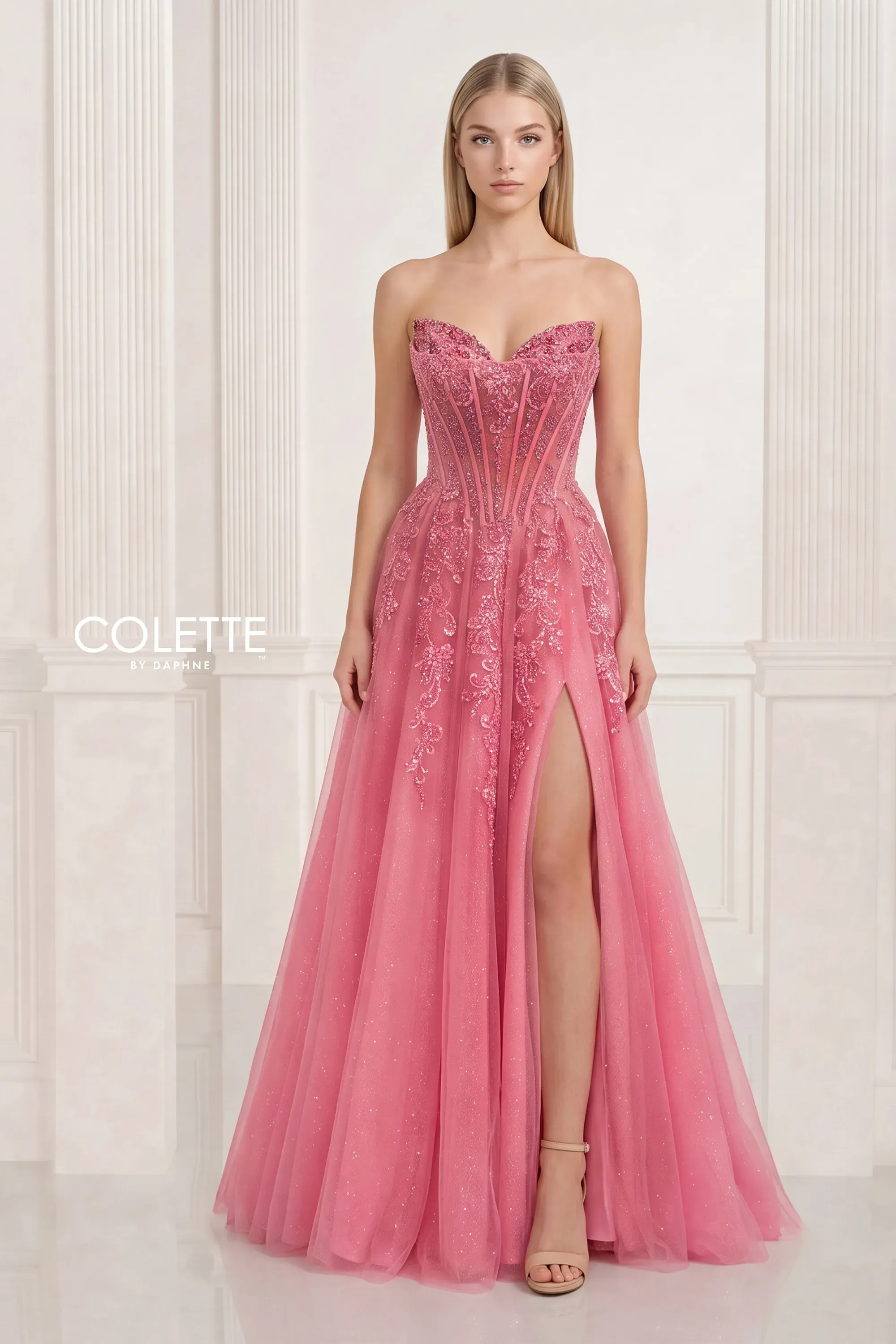 Full size Style CL2941 Colette by Daphne #3 Coral Pink frontface vertical picture