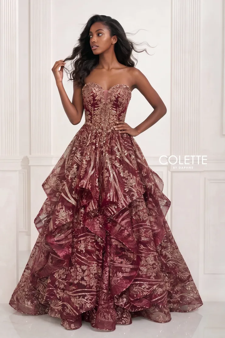 Style CL3006 Colette by Daphne #3 Burgundy/Gold frontface vertical picture