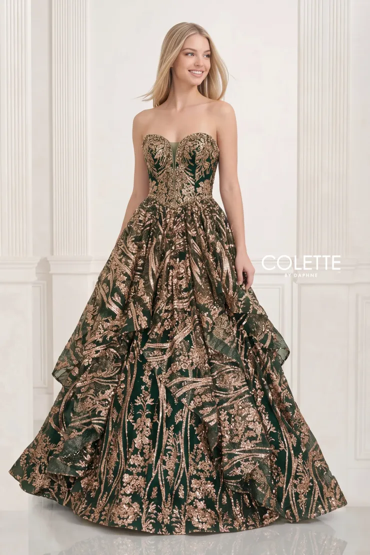 Style CL3006 Colette by Daphne #4 default Hunter Green/Gold frontface vertical picture