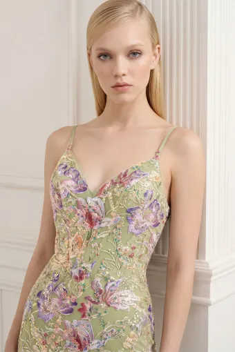 Colette by Daphne Style #CL2871 #4 Sage/Multi frontface vertical cropped thumbnail