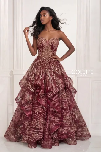 Colette by Daphne Style #CL3006 #4 Burgundy/Gold frontface vertical thumbnail