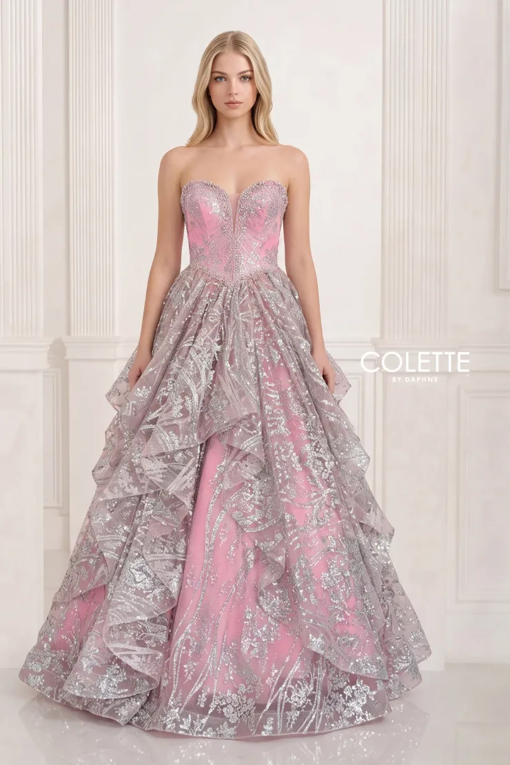 Colette by Daphne Style #CL3006 #1 Pink/Silver frontface vertical picture