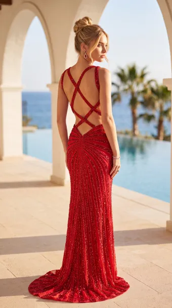 Jasz Couture Style #8005 $4 default Red backface vertical thumbnail