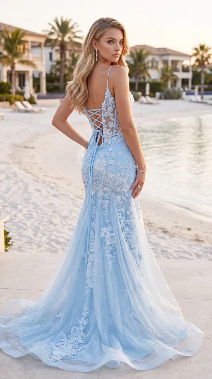 Jasz Couture Style #8015 #3 default Light Blue backface vertical picture