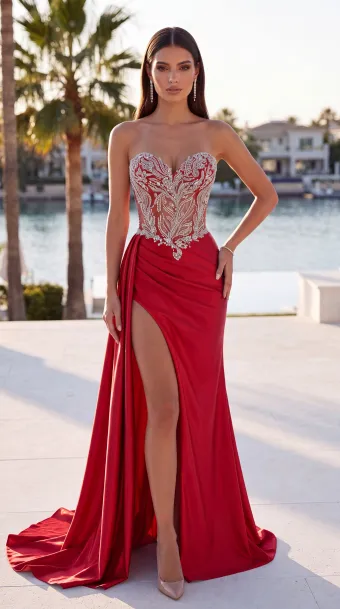 Jasz Couture Style #8082 $1 Red frontface vertical thumbnail