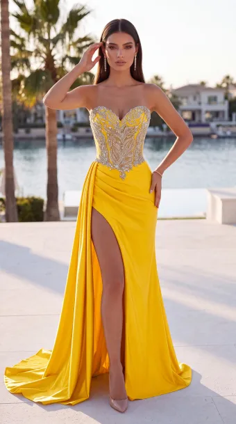 Jasz Couture Style #8082 $2 Yellow frontface vertical thumbnail
