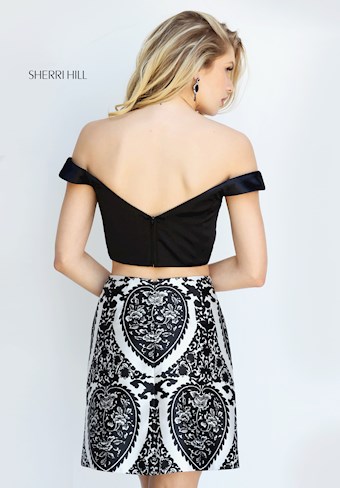 Sherri Hill S50716 #1 Black/Ivory Print vertical thumbnail