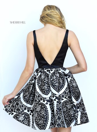 Sherri Hill S50727 #1 Black/Ivory Print vertical thumbnail