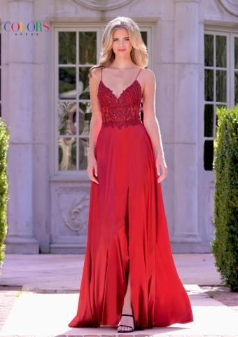 Colors Dress Style #3436 #1 Wine frontface vertical thumbnail