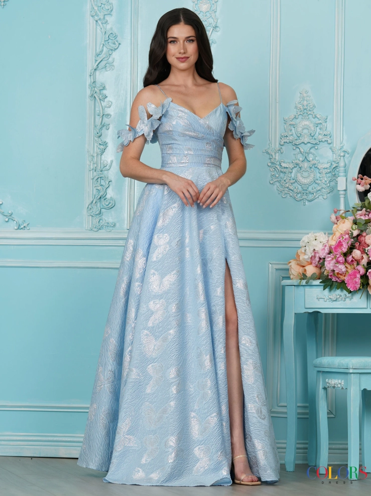 Colors Dress Style #4010 #1 Blue frontface vertical picture