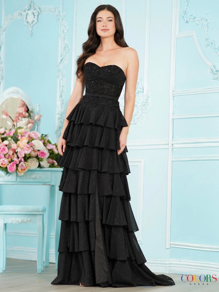 Colors Dress Style #4022 #1 Black frontface vertical picture