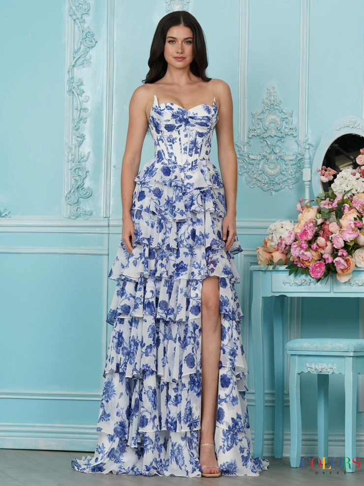 Colors Dress Style #4060 #1 Blue frontface vertical picture