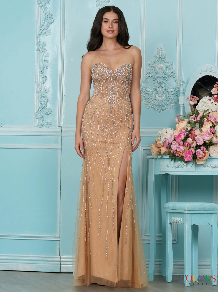 Colors Dress Style #4073 #1 Dark Nude frontface vertical picture
