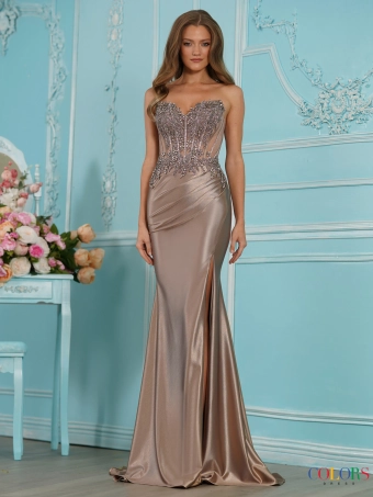 Colors Dress 4079 #1 Taupe frontface vertical thumbnail