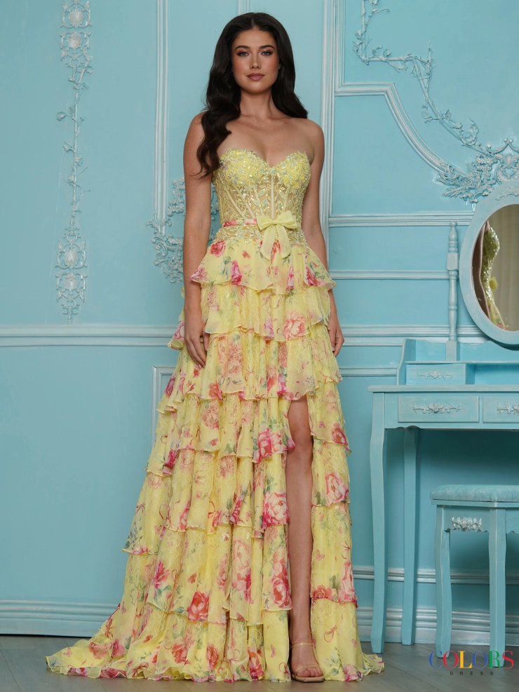 Colors Dress Style #4206 #1 Yellow frontface vertical picture