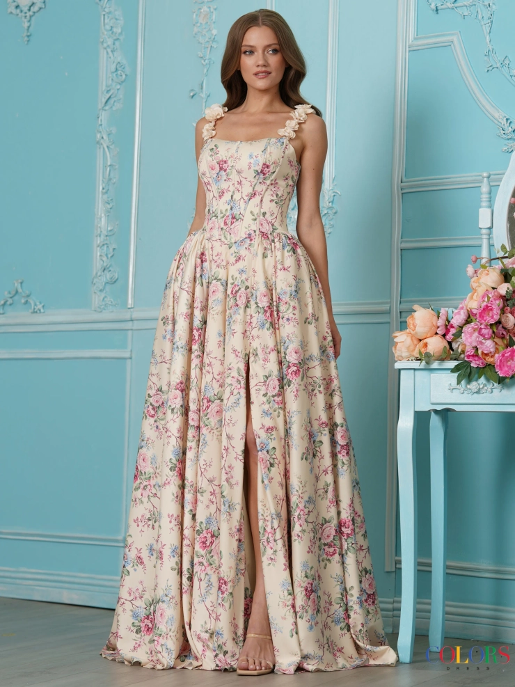 Colors Dress Style #4214 #1 Yellow frontface vertical picture