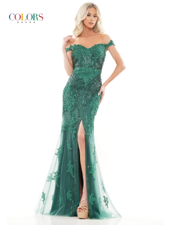 Colors Dress Style #J131 #8 Deep Green frontface vertical thumbnail