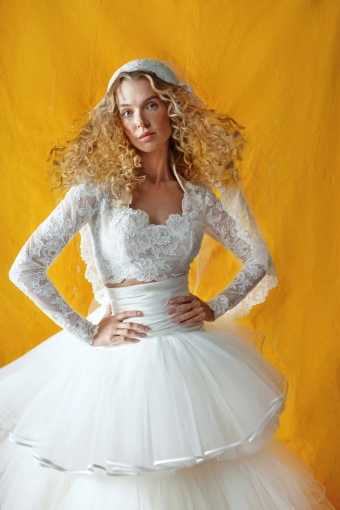 Yellow by Sahar Rosewood Bustier - Ninety Volume Skirt #1 frontface vertical cropped thumbnail