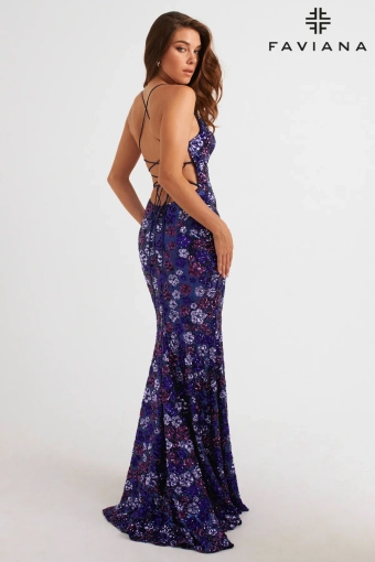 Faviana Prom Dresses Style #11000 #4 Purple/Navy backface vertical thumbnail