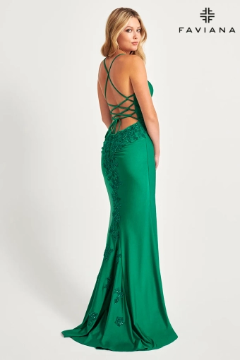Faviana Prom Dresses Style #11020 #3 Dark Emerald backface vertical thumbnail