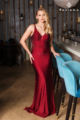 Faviana Prom Dresses Style #11022 #12 Wine frontface vertical thumbnail