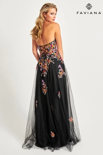 Faviana Prom Dresses Style #11028 #8 Black/Sunburst backface vertical thumbnail