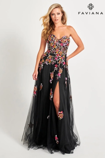 Faviana Prom Dresses Style #11028 #6 Black/Sunburst frontface vertical thumbnail
