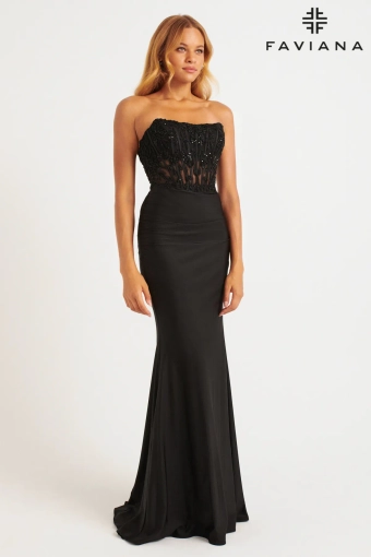 Faviana Prom Dresses Style #11081 #4 Black frontface vertical thumbnail