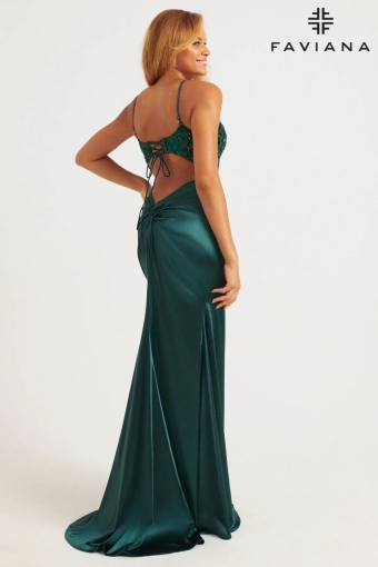 Faviana Prom Dresses Style #11200 #9 Dark Hunter Green backface vertical thumbnail