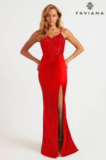 Faviana Prom Dresses Style #11200 #1 Red frontface vertical thumbnail