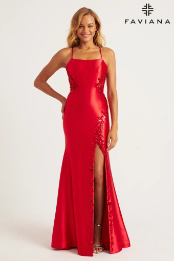 Faviana Prom Dresses Style #11205 #7 Red frontface vertical thumbnail
