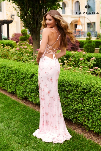 Faviana Prom Dresses Style #11221 #12 Light Pink Floral backface vertical thumbnail