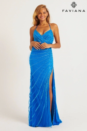 Faviana Prom Dresses Style #11242 #5 Electric Blue frontface vertical thumbnail