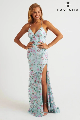 Faviana Prom Dresses Style #11263 #6 Light Blue frontface vertical thumbnail