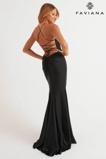 Faviana Prom Dresses Style #11264 #13 Black backface vertical thumbnail