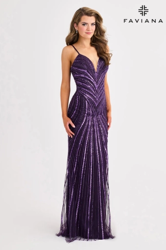 Faviana Prom Dresses Style #11412 #5 Purple Amethyst frontface vertical thumbnail