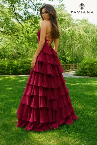 Faviana Prom Dresses Style #11420 #11 Merlot backface vertical thumbnail