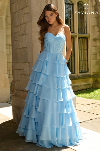 Faviana Prom Dresses Style #11420E #0 default Sky frontface vertical thumbnail