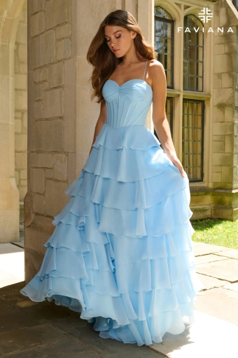 Faviana Prom Dresses Style #11420E #2 Sky frontface vertical thumbnail
