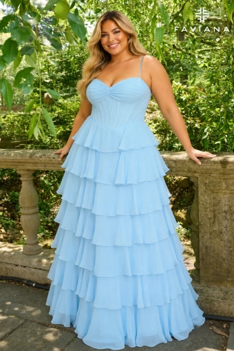 Faviana Prom Dresses Style #11420E #1 Sky frontface vertical thumbnail