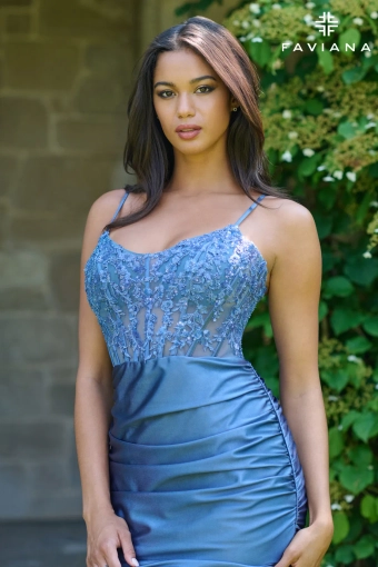 Faviana Prom Dresses Style #11433 #6 Steel Blue frontface vertical cropped thumbnail