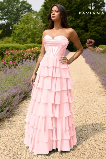 Faviana Prom Dresses Style #11436 #3 Light Pink frontface vertical thumbnail