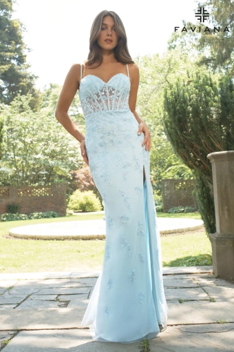 Faviana Prom Dresses Style #11439 #1 Light Blue frontface vertical thumbnail